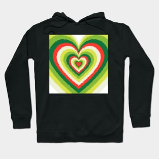 Pencil Strokes of Christmas Colored Heart Pattern Hoodie